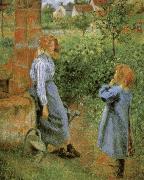 Camille Pissarro Woman and Child at a Well painting